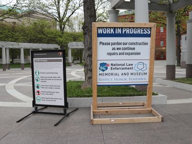 Wall Expansion Project at National Law Memorial in Washington DC on Tuesday, 13 April 2021.