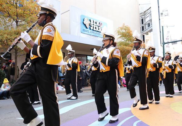 Thanksgiving Parade Step-off along Ellsworth Drive in Silver Spring MD on Saturday 20 November 2021 