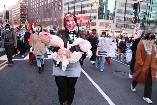 March for Gaza March en route to the White House, NW, Washington DC on Saturday, 13 January 2024