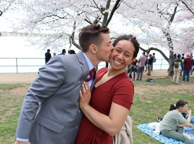 Cherry Blossom Walk along Tidal Basin, SW, Washington DC on Sunday afternoon, 17 March 2024