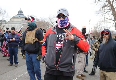 PROUD BOYS marching in front of the US Supreme Court in Washington DC on Wednesday, 6 January 2021 