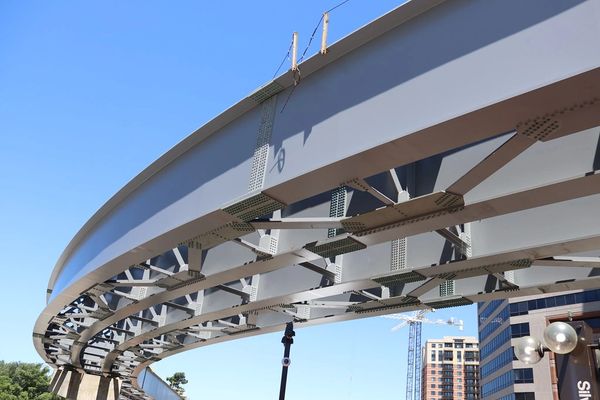 View of Purple Line Under Construction above WMATA Silver Spring Station, MD on Monday, 8 June 2020