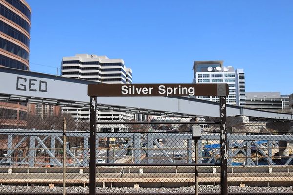 WMATA Silver Spring Station at 8400 Colesville Road in Silver Spring MD on Tuesday, 30 March 2021