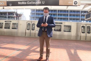 WMATA Red Line Shady Grove Bound Train at NoMa-Gallaudet U Station in NE WDC on 27 March 2021