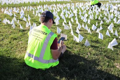 In America:  Remember WHITE FLAGS, National Mall, Washington DC on Friday afternoon, 1 October 2021 