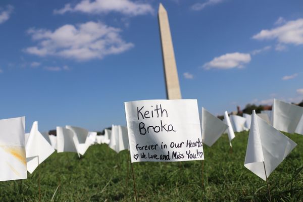 IN AMERICA WHITE FLAGS COVID-19 Memorial on the National Mall in Washington DC on 19 September 2021
