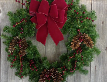 Christmas Wreath, Primitive Winter Wreath, Red and Green Plaid