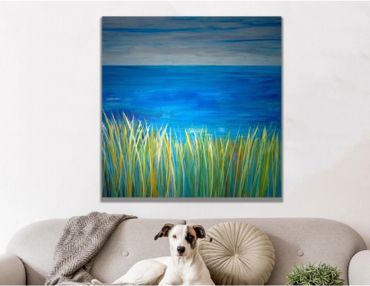 Ocean wall art canvas art Extra Large original beach painting on canvas Coastal wall art painting on