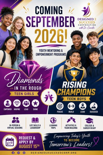 Announcement for youth mentoring programs launching in September 2026.