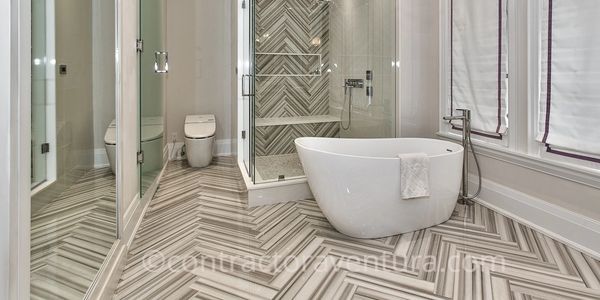 Custom tile, herring bone pattern