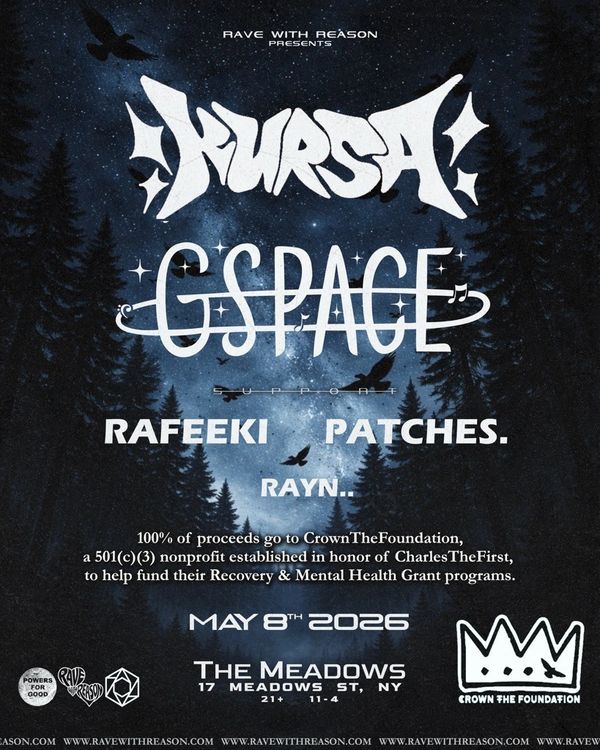 Music event poster for a mental health charity in May 2026.