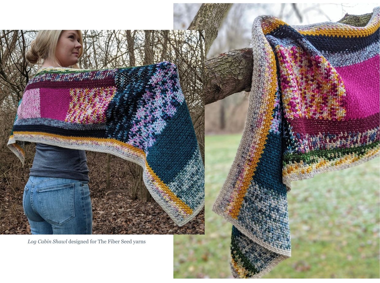 log cabin shawl crochet pattern by dana freed fiddes