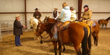 Vaughn Knudsen teaching a horsemanship workshop.