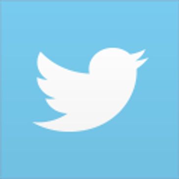 Twitter logo on a blue background.