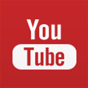 YouTube logo on a red background.