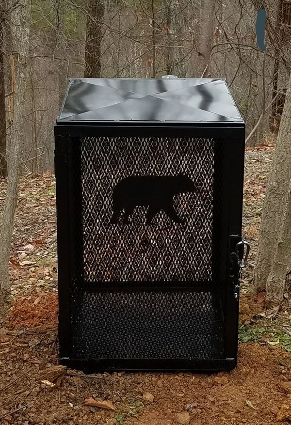 Bear proof trash container bins Sevierville Gatlinburg Pigeon
