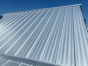 New metal roof with caps