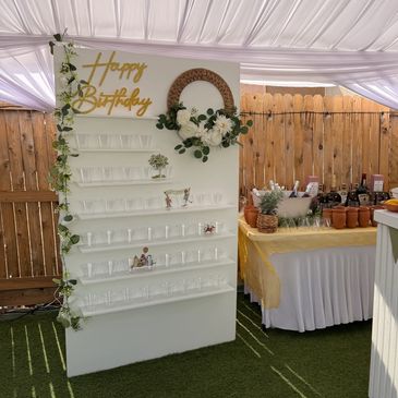 Shot or Champagne Wall Customized Decorated Display for an Elegant Look