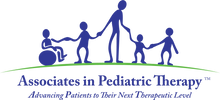 Logo of a child advocacy organization with figures and text.