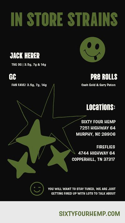 menu of products in-store 