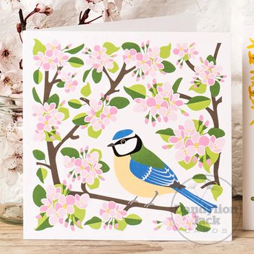 Blue tit greeting card
