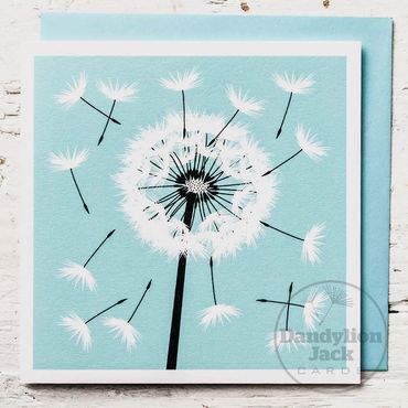 Dandelion clock greeting card