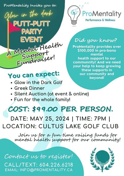 Join us May 25th for our Glow in the Dark Golf Event!