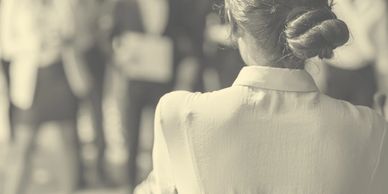 person presenting to a group