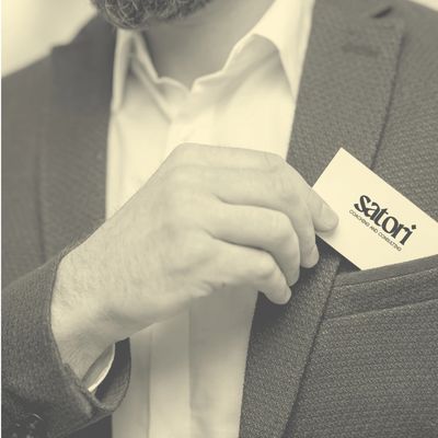Man with business card