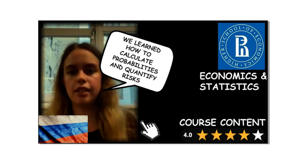 ECONOMICS AND STATISTICS HIGHER SCHOOL OF ECONOMICS REVIEWS RATINGS VCOMPASS COURSE CONTENT REVIEWS 