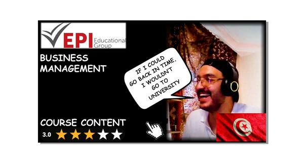 EPI UNIVERSITY IN TUNISIA REVIEWS AND RATINGS - BUSINESS MANAGEMENT REVIEWS AND RATINGS - VCOMPASS 