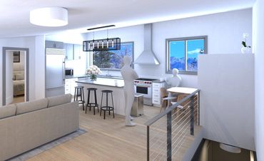 Conceptual loft kitchen