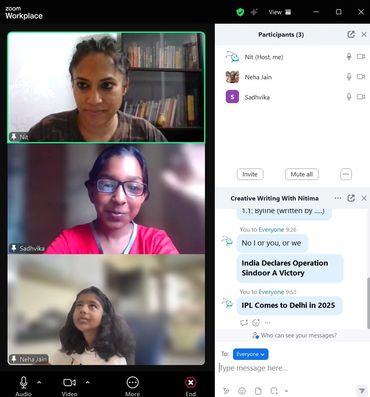Creative writing in Bangalore class
