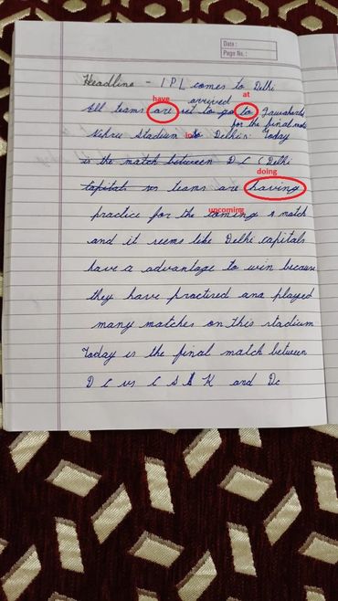 Creative writing in Panipat class