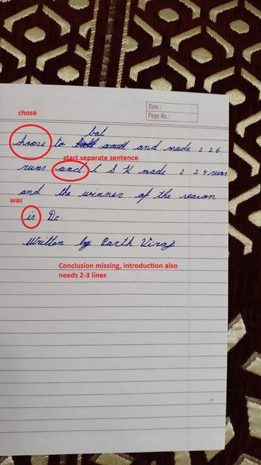 Creative writing in Ambala class