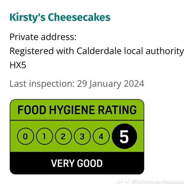 Hygiene Rating - Calderdale 5 Stars 