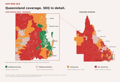 South-East Queensland service coverage. Check availability for your delivery postcode.