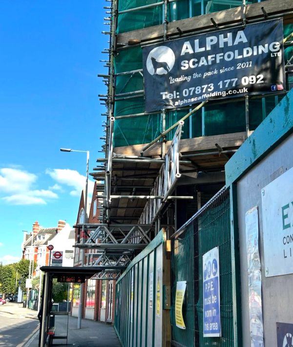 Scaffolding setup by Alpha Scaffolding on a building.