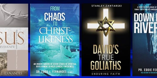 A Christian Book Publishing banner showing colorful book covers with Christian book titles.