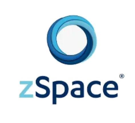 Logo of zSpace with a blue circular design.