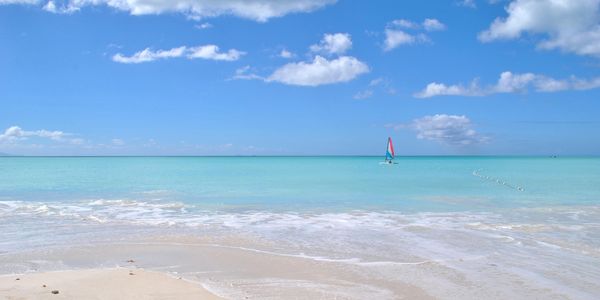 Beach and blue ocean