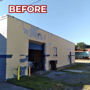 Building Exterior peeling paint in Virginia Beach.