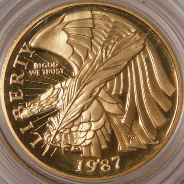 1987 US $5 Gold Commemorative coin with .2417 ozt of gold bullion