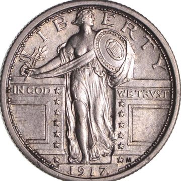 1917 Standing Liberty Silver Quarter Extra Fine Condition 90% silver