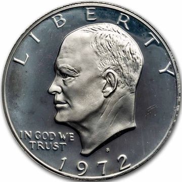 1972-S Proof Ike 40% silver dollar