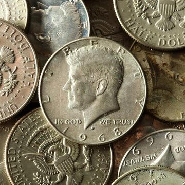  Kennedy Half Dollars 40% Silver Coins 1965-1969