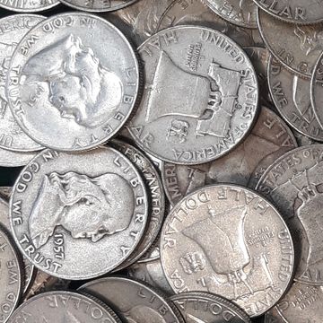  Ben Franklin Silver Half Dollar 90% silver coins group