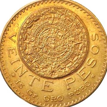 Mexico ESTADOS UNIDOS MEXICANOS 20 Pesos KM# 478 Veinte Pesos Gold Coin