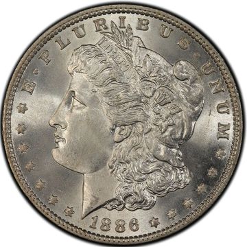 1886 Morgan Silver Dollar BU Obverse Side