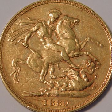 1890 Great Britain Gold Sovereign Coin containing .2354 oz. of gold